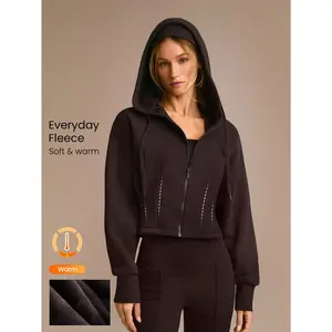 GLOWMODE Everyday Fleece Keep It Cozy Waist Length Hoodie Jacket Daily Casual Winter Warm