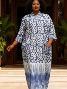 Plus Size African Dresses for Women Womenswear Traditional Africa Clothing Dashiki Ankara Print Outfits Gown Abayas Robe Muslim Kaftan Maxi Dress