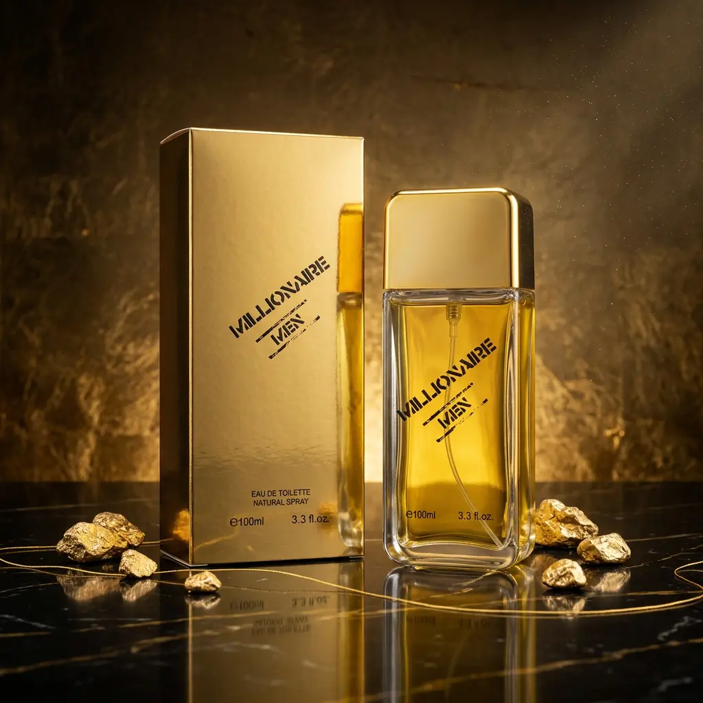 Millionaire Men Eau de Toilette Natural Spray – 100ml / 3.3 fl. oz. | Luxury Gold Men's Fragrance