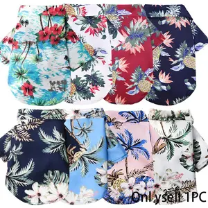 Hawaiian Style Pet Shirt, 1 Count Washable Breathable Pet Clothes, Summer Clothes for Dogs & Cats, Pet Clothing Supplies
