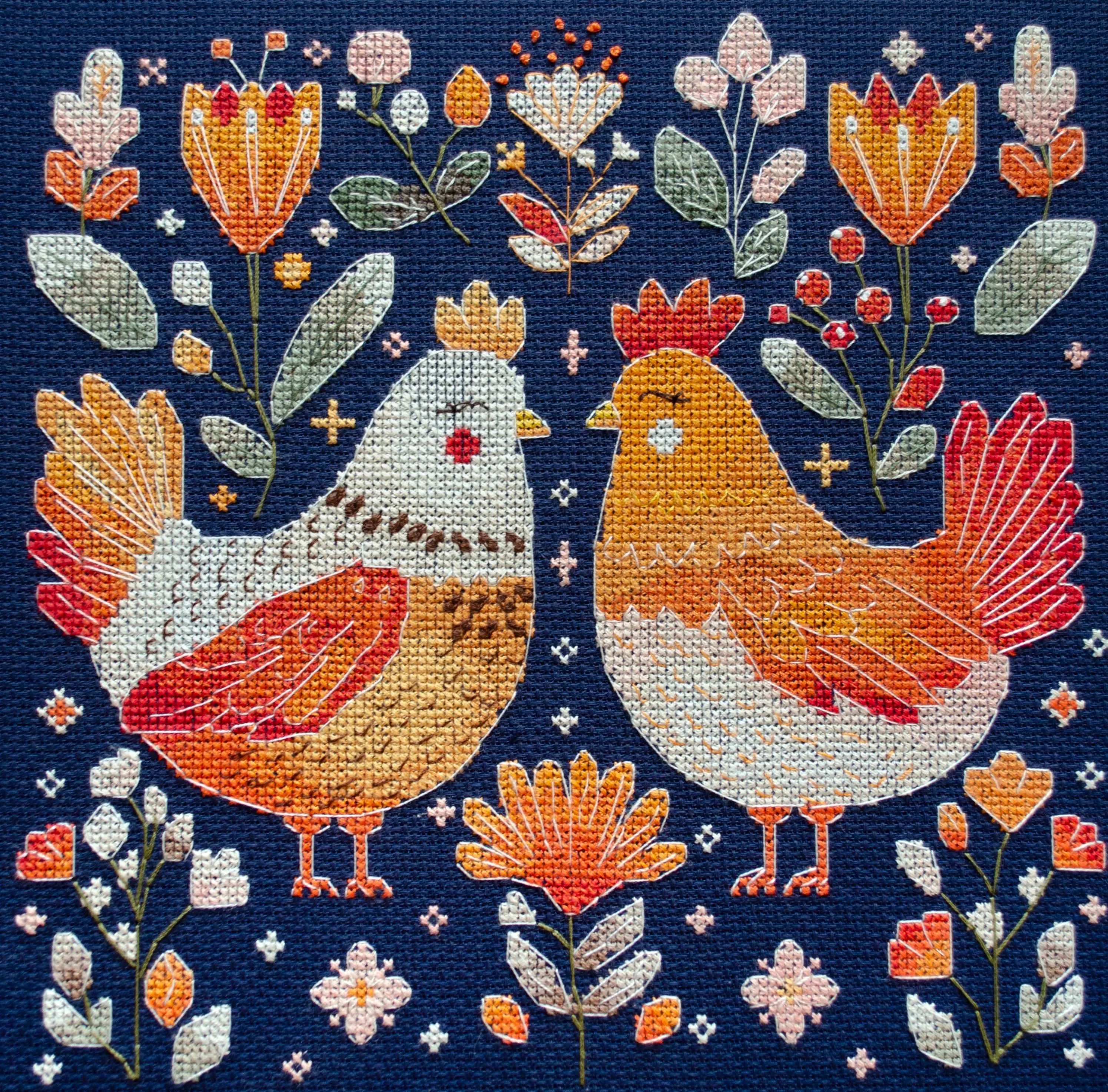 Best Hen Friends Counted Cross-Stitch Kit by Abris Art AH-247