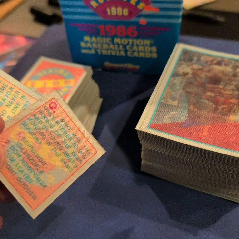 1986 Holographic Rookie Baseball Cards & Trivia Cards Collectible Sports Trading Card Set