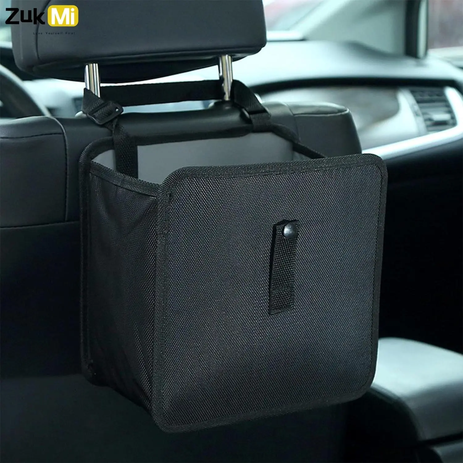 Zukmi Car Trash Bag Can, Premium Waterproof Litter Garbage Bag Organizer, Hanging Car Trash Bag Can, Universal Car Interior Accessories, Car Storage Bag, Trash Can For Car, Car Trashcan, Automotive