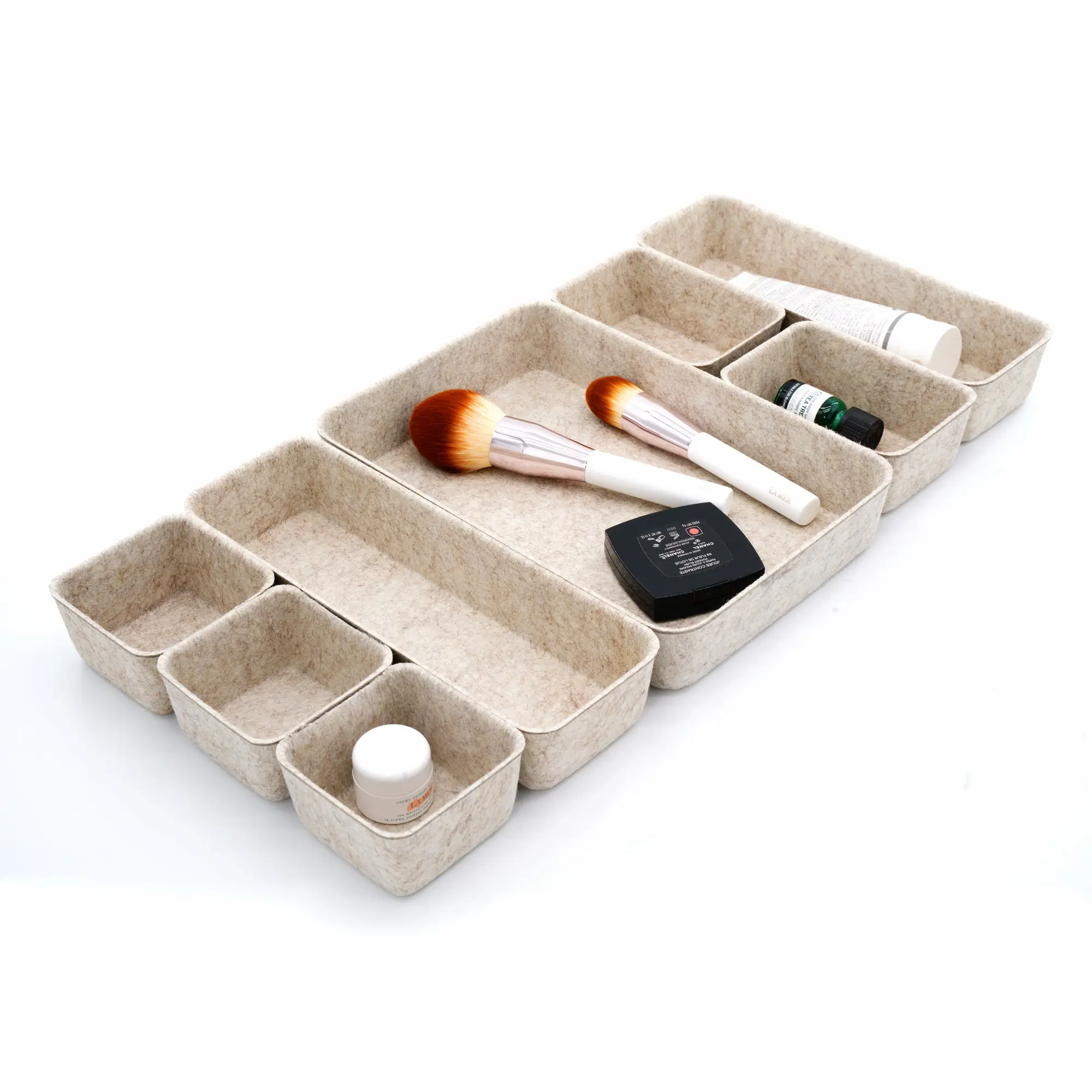 8 Piece Desk Drawer Organizer Trays