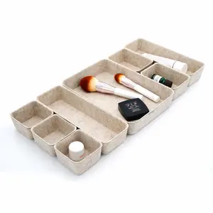 8 Piece Desk Drawer Organizer Trays