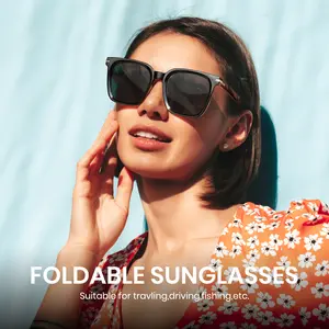 Polarized Folding Sunglasses - Unisex Full Rim Oval Frame, Easy to Carry, Fashionable for Everyday Adventures, Model 1105