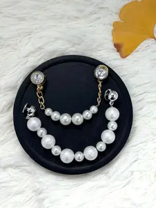 2 Piece Pearl Rhinestone Hole Shoe Chain Set, Multi-Style Decorative Trendy Hole Shoes Accessories, Fashionable Footwear Enhancements, Shoe Charm Set
