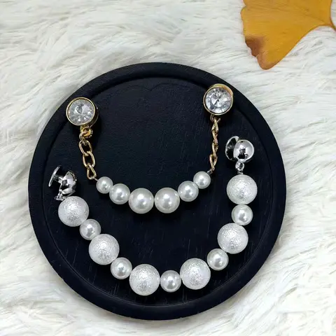 2 Piece Pearl Rhinestone Hole Shoe Chain Set, Multi-Style Decorative Trendy Hole Shoes Accessories, Fashionable Footwear Enhancements, Shoe Charm Set, Rhinestone Shoe Decoration, Shoe Embellishment Set, Bling Shoe Charms