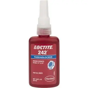 Loctite Medium Strength Blue Liquid Threadlocker (Series 242, 50 mL Bottle, Model 135355) - Hand Tool Compatible, 24 hr Full Cure Time, Heat Removal for Threadlocking