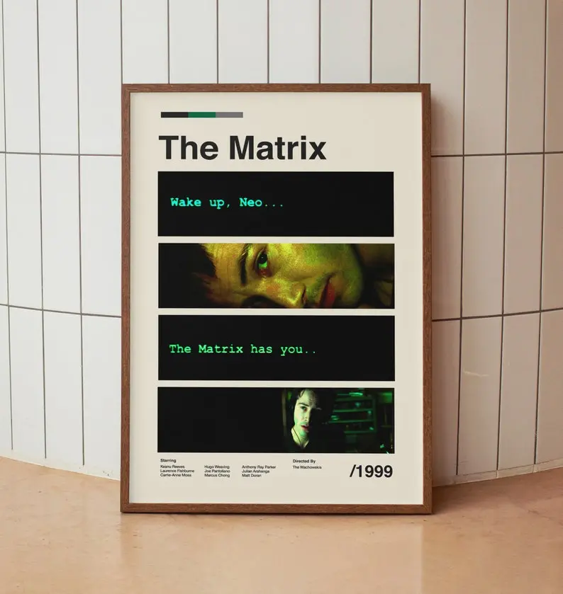 The Matrix Movie Poster, Retro Movie Poster, Poster Decor Room, Poster Movie