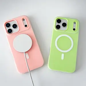 2-in-1 summer jelly color magnetic attraction Phone Case Compatible With Iphone 17 17promax 16 16pro 16promax 15 14 13 12 11 Pro Max Magsafe anti-fall fingerprint-proof Prokect Cover Casing