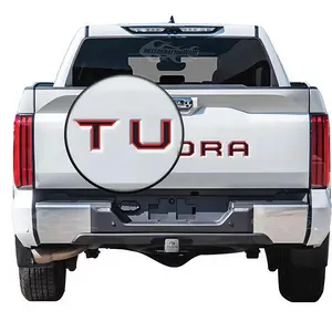 3D tailgate letters badges overlay accessories Compatible with 2022-2025 TUNDRA Accessories strong 3m adhesive Weatherproof ABS Decals Gloss black with red border