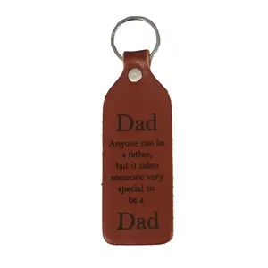 DAD LEATHER KEYCHAIN - Amish Handmade Sentimental Key Ring USA