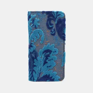 Burnout Velvet Revival Aqua Checkbook Cover