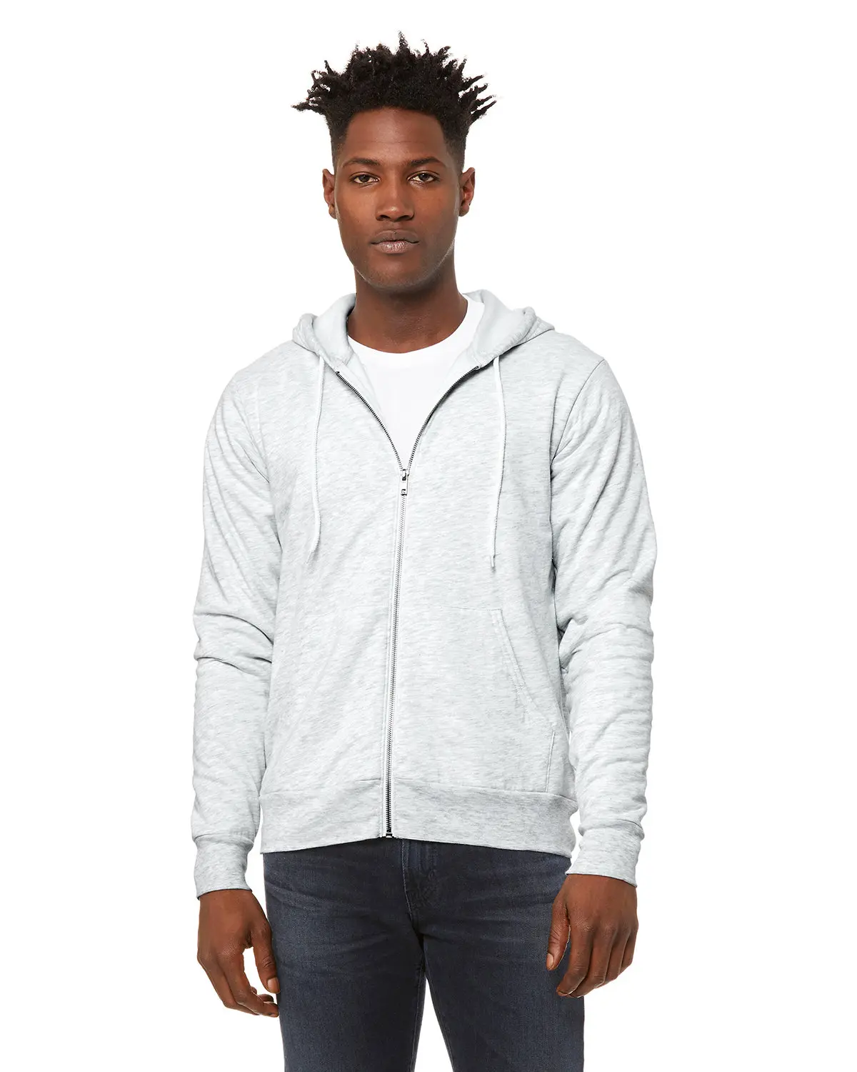Bella + Canvas Unisex Poly-Cotton Fleece Full-Zip Hooded Sweatshirt Fabric Menswear