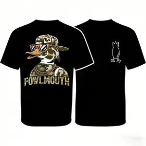 Fowlmouth hunting-themed shirt, waterfowl hunter clothing shirt, vintage woodpecker pattern pullover, classic duck hunter street style gift shirt, unknown explorer uniform, urban clothing, Florida California style loose-fitting T-shirt