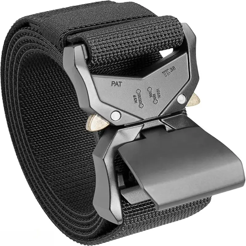 Men's Tactical Work Belt, 1.5" Stretch Nylon Web with Quick Release Aluminum Buckle, Adjust-Fit for Military Duty, Adjust-Fit Men's Belts, Multi-Size, Belts For Women