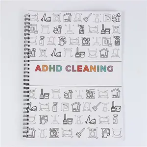 [travelhacks]ADHD Cleaning Planner A4 Size Daily Weekly Monthly Schedule Checklist Notebook for Home Office Dorm Durable Cover Smooth Pages Office Stationery Essential Plannerbook