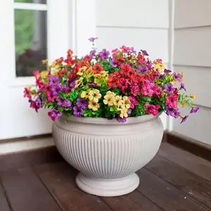 Artificial Flower (12/24pcs/Set), Colorful FakeFlower, Decorative Bouquet For Home DecorGarden Party Wedding Decor