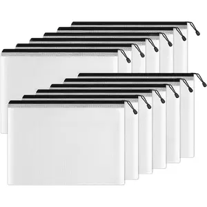 Plastic Mesh Zipper Pouch 11x16 in (Black, 12 Packs)  Zip File Bags for Office Supplies, , Travel Storage, Bills, Accessories, Puzzles &  Organizing Storage