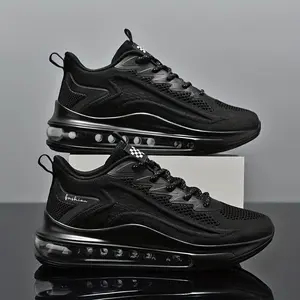 PlusSizeMen'sAir-CushionSneakers:Non-Slip,Comfort-FitAll-SeasonSports&CasualShoesRunningBlackAthleticRunner
