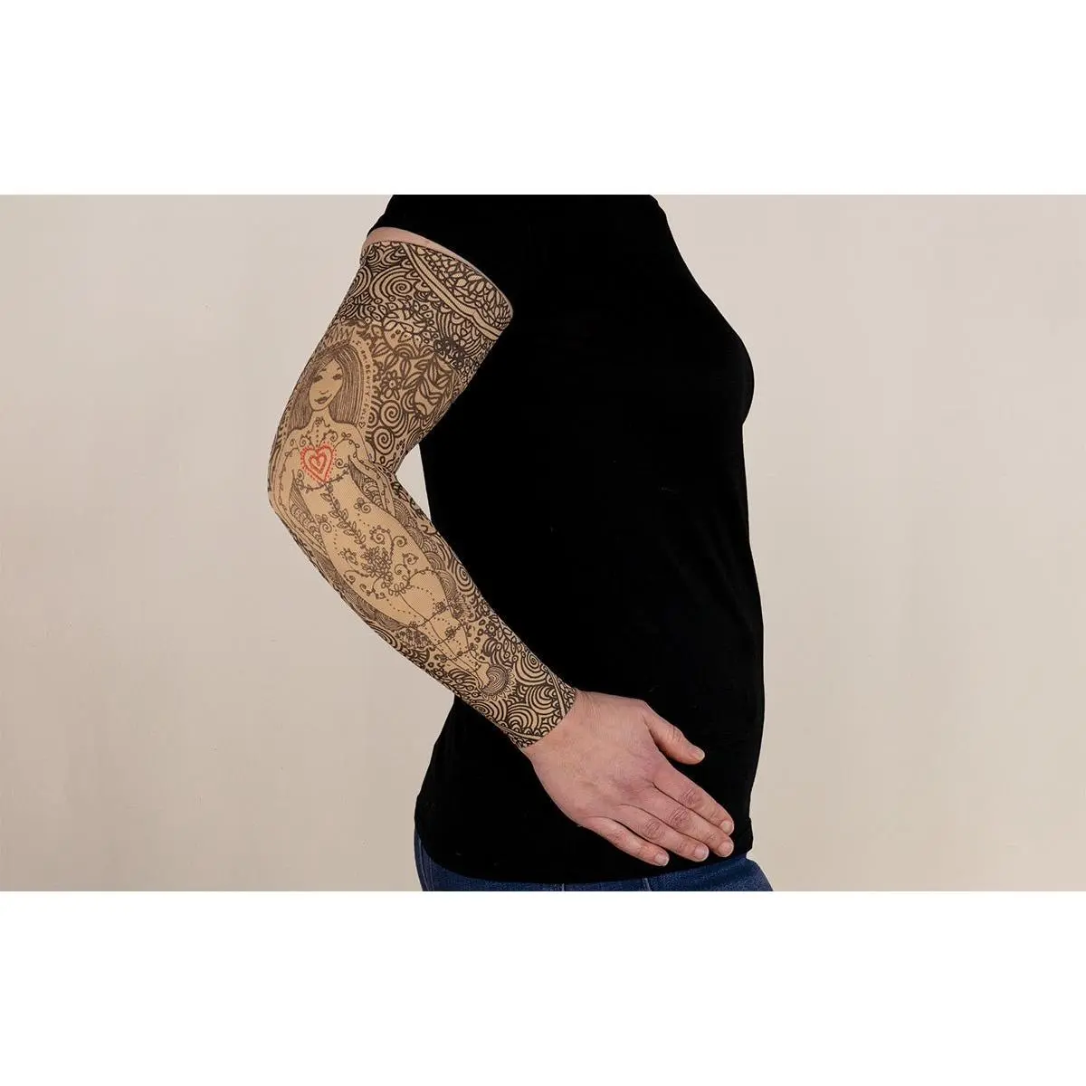 Beauty-Full Beige Gradient Compression Arm Sleeve