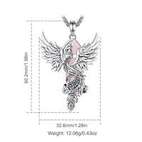 Flying Phoenix Pink Quartz With 24'' Rope Chain