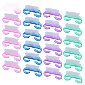 Handle Grip Nail Brush, 24 Pack Small Fingernail Brushes, Hand Scrub Cleaning Brush Kit for Nails and Toes Women Men, Multicolor
