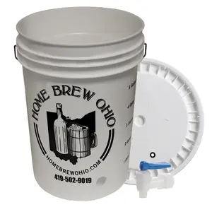 Home Brew Ohio 6.5 Gallon Bottling Bucket with Easy On/Off Spigot and Grommeted Lid