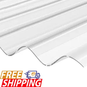 Corrugated Polycarbonate Roofing Sheet - Clear - 0.047" x 48" x 96"
