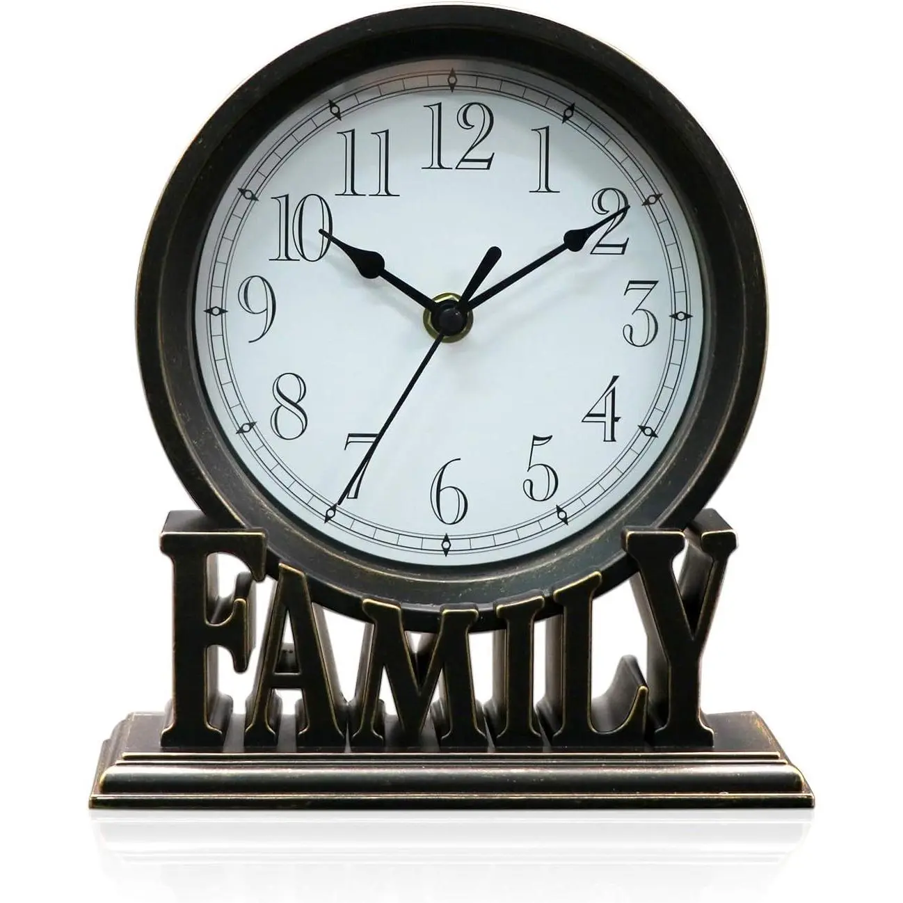 Vintage Mantel Clock, 6.5-Inch Decorative Analog Table Clock with HD Glass, Non-Ticking Battery Operated for Living Room, Office & Kids' Bedroom Decor, Analog Clock, Office Decor