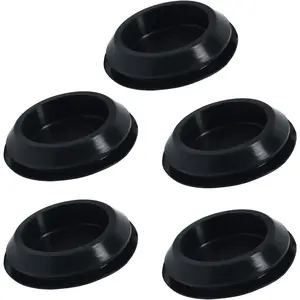 5PCS Rubber Plugs for Round Holes - 1-3/8"(35mm) Black Snap-in Locking Hole Plugs, Waterproof Sealing Round Silicone Stoppers for Automotive Industrial and Furniture Use