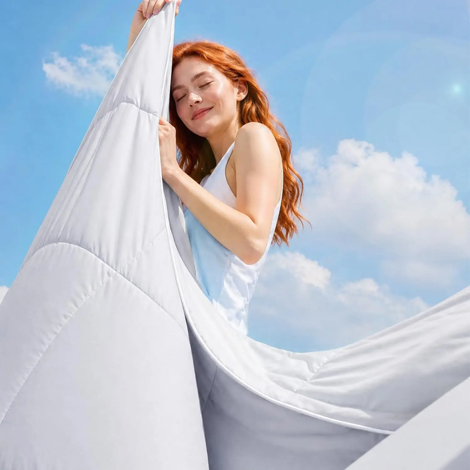 Cooling Blanket Queen Size, Cooling Comforter for Hot Sleepers, Lightweight Breathable Summer Blanket, Cool to Touch for Night Sweats,90"x90", Light Gray