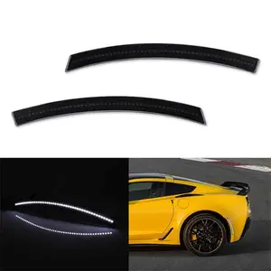 2PCS Smoked Lens White LED Rear Side Marker Lights For Chevy Corvette C7 2014 2015 2016 2017 2018 2019 Replaces OEM number:# 22771196;22771197