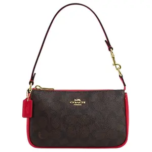COACH Nolita 19 Monogram Zip-Top PVC and Leather Shoulder Bag in Brown and Red for Women