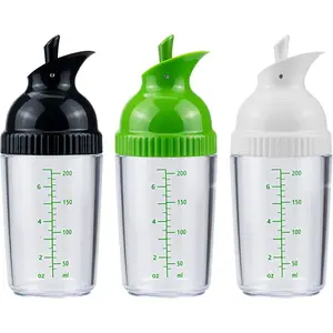 3 Pack Salad Dressing Shaker Container, 7 Oz Salad Dressing Mixer Bottle Dispenser, Dripless Pour, Soft Grip, BPA Free