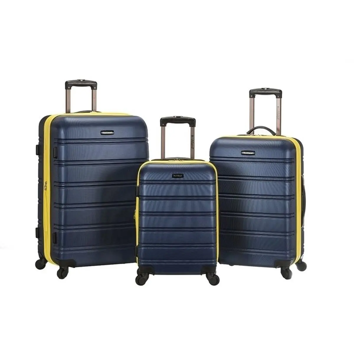Rockland Melbourne Hardshell Lightweight Spinner Wheels ABS Luggage Suitcase Set - Navy, 3-Piece, Hardshell Luggage, Lightweight Luggage