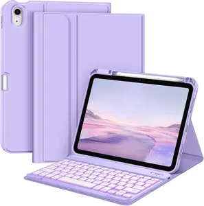 Backlit Keyboard Case for iPad (A.16) 11th Gen/iPad 10th Gen Soft TPU Back Cover