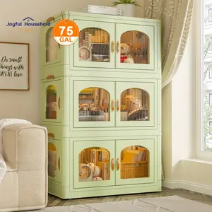 Living Room Bedroom 75GAL Large Capacity Stackable Storage Bins with Wheels and Door - Durable Closet Organizers and Storage Containers for Bedroom, Office, Kitchen, and School - Easy Access, Space-Saving, and Versatile Plastic Drawer Storage Solution