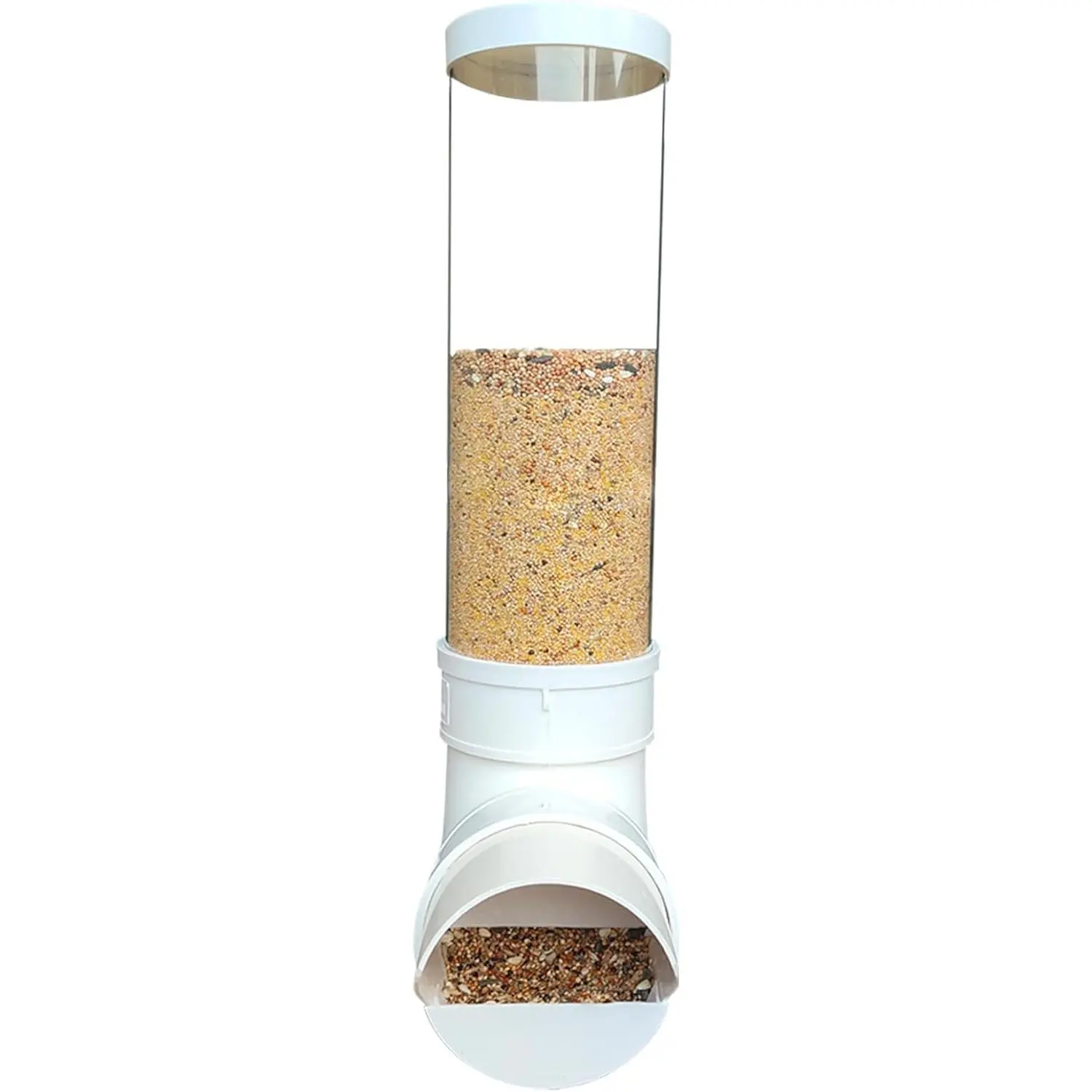 PVC Chicken Feeder,Outdoor Automatic Chicken Feeder,Chicken Feeders No Waste,Wall Mount Weatherproof Chicken Gravity Feeder (Transparent)