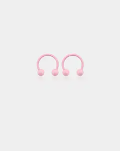 Macaron Pink Horseshoe Septum Ring
