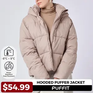 【Clearance Sale】PUFFIT Fitted Detachable Hooded Puffer Jacket, Men's Women's Winter Basic Warm Coat with Removable Hood Zip Deep Pockets #FallFreshness