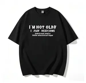 Unisex I'm Not Old Funny Handyman Graphic T-Shirt 180g Pure Cotton, Electrical Tape & Upkeep Slogan Tee, All Season Breathable Soft Casual Top for Men Women, Original Design for DIY Lover Dad Garage Wear Father's Day Gift