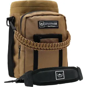 Water Bottle Carrier with Adjustable Strap - 26/36/46/64oz Insulated Water Bottle Holder Sling Sleeve with Paracord Handle & 2 Storage Pockets, Hiking, Camping, Gym