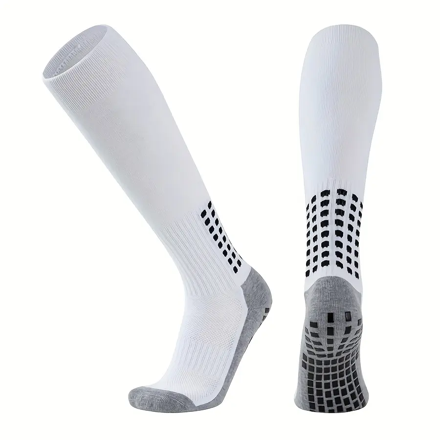 Pairs of Knee-High Long Tube Socks for Men And Women, Featuring Rubber Grips for Sports. These Breathable Socks Are Designed for Football, Basketball, Skateboarding, Rugby, Tennis, And Badminton, Providing Shockproof Support. gym sock