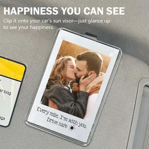 2Pcs Car Sun Visor Photo Frame Holder Clip | Wallet Size Mini Picture Display for Instax Film | Horizontal Vertical Both Ways Car Interior Decor | Cute Couple Birthday Valentine Gift Boyfriend Girlfriend