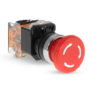 Shopcorp Mushroom Head Emergency Push Button for Home or Industrial Equipment (Stay-put, Red)