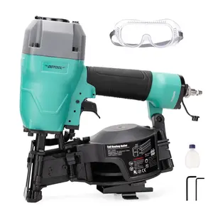 DOTOOL Roofing Nailer CN45C 15 Degree 3/4-Inch to 1-3/4-Inch Roofing Nail Gun Pneumatic Coil Nailer 120 pcs Load Capacity Siding Nailer with Tilt Magazine