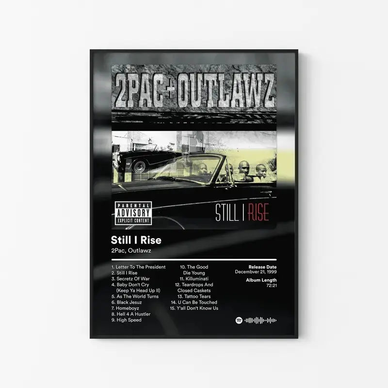 Hip Hop Aesthetic 2Pac Tupac Shakur Loyal To The Game Album Cover Poster Music Tracklist Wall Art Premium Matte Poster Print Modern Room Decor Gift for Rap Fans