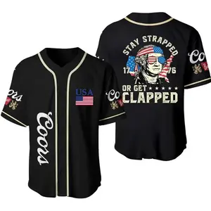 Coors Washington 1776 Baseball Jersey – 4th of July Coors Beer USA Flag Party Shirt